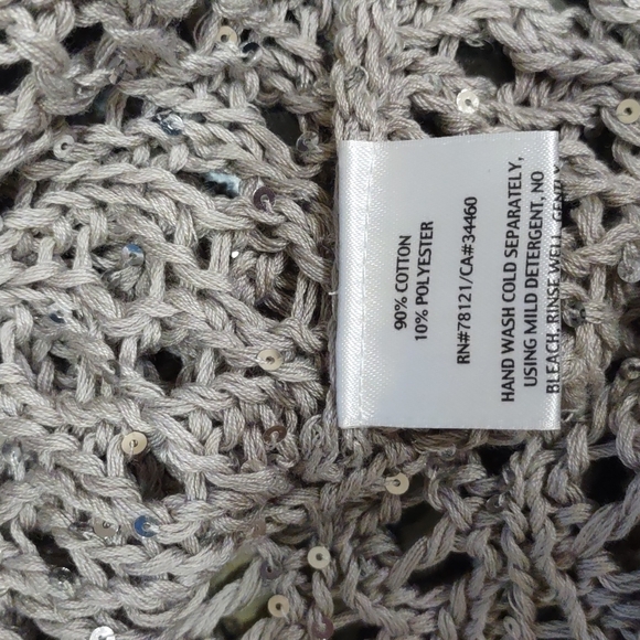 Eileen Fisher Open Weave Italian Yarn Box Top With Sparkles Size M - Picture 11 of 14